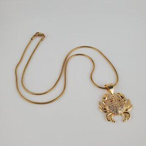 Necklace with pendant, stainless steel , color gold